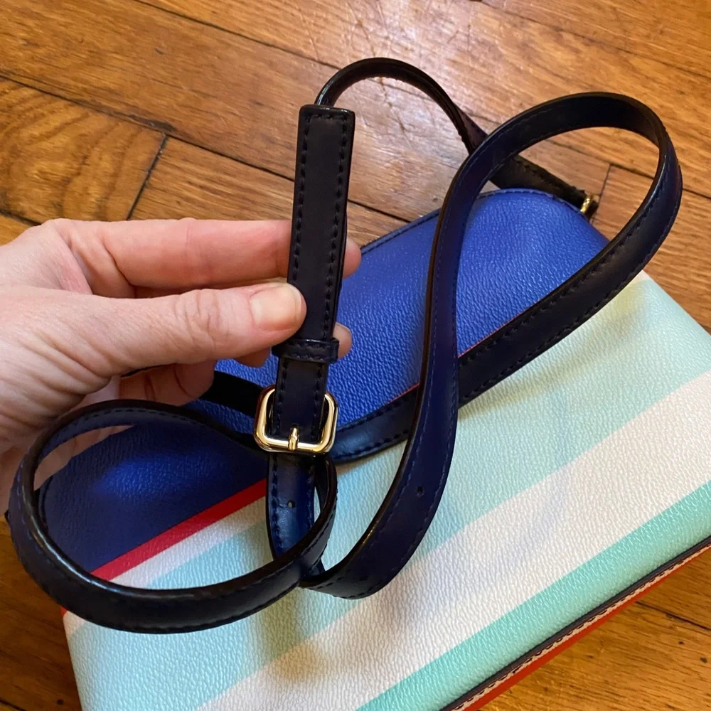 KATE SPADE Wellesley Hanna Stripe Crossbody Shoulder Purse Handbag Multicolor